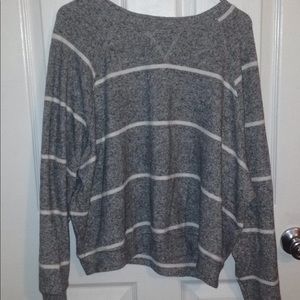 Grey & White Striped Sweater
